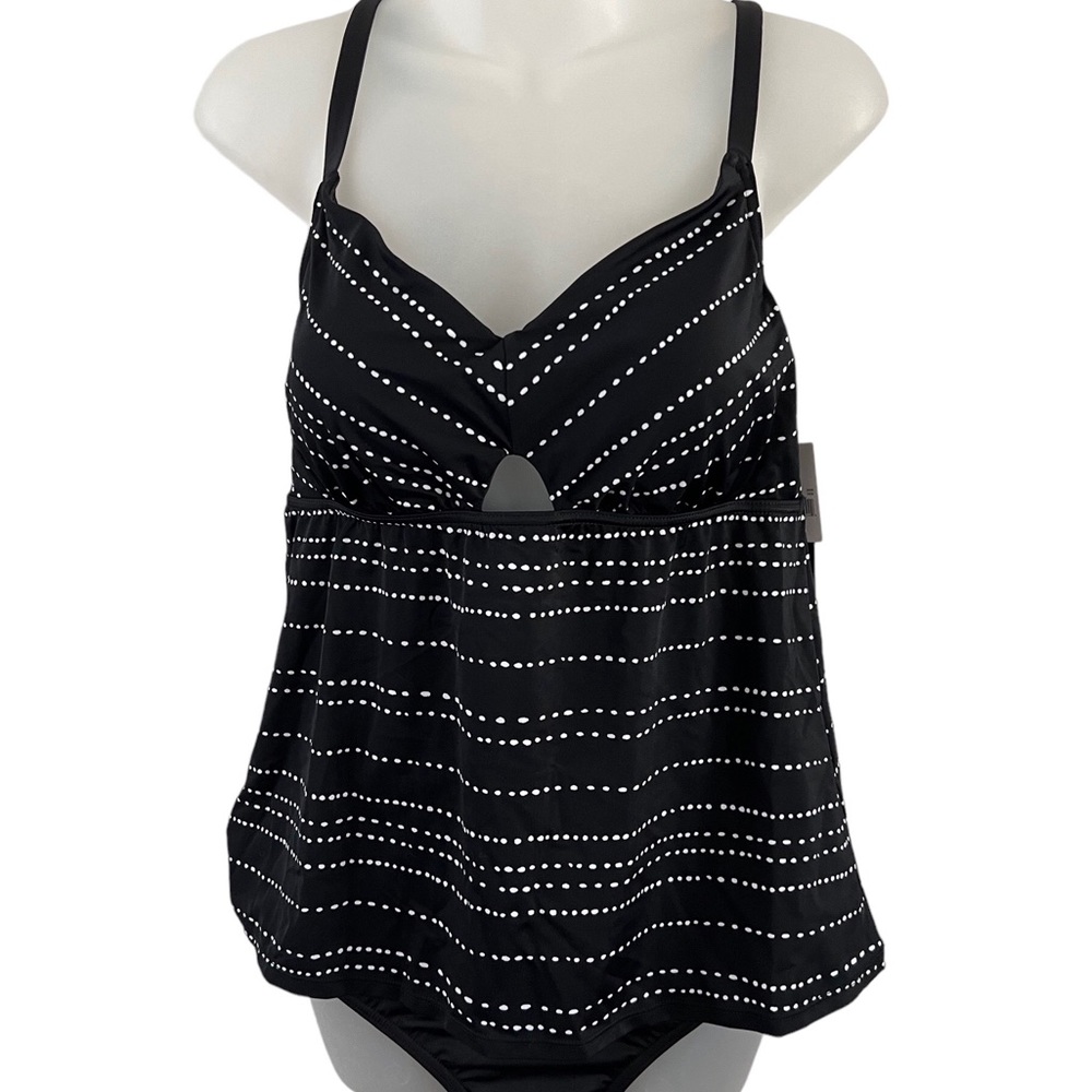 Dreamsuit By Miracle Brands Slimming Keyhole Tankini Top & Bottom Sz 12 NWT.
